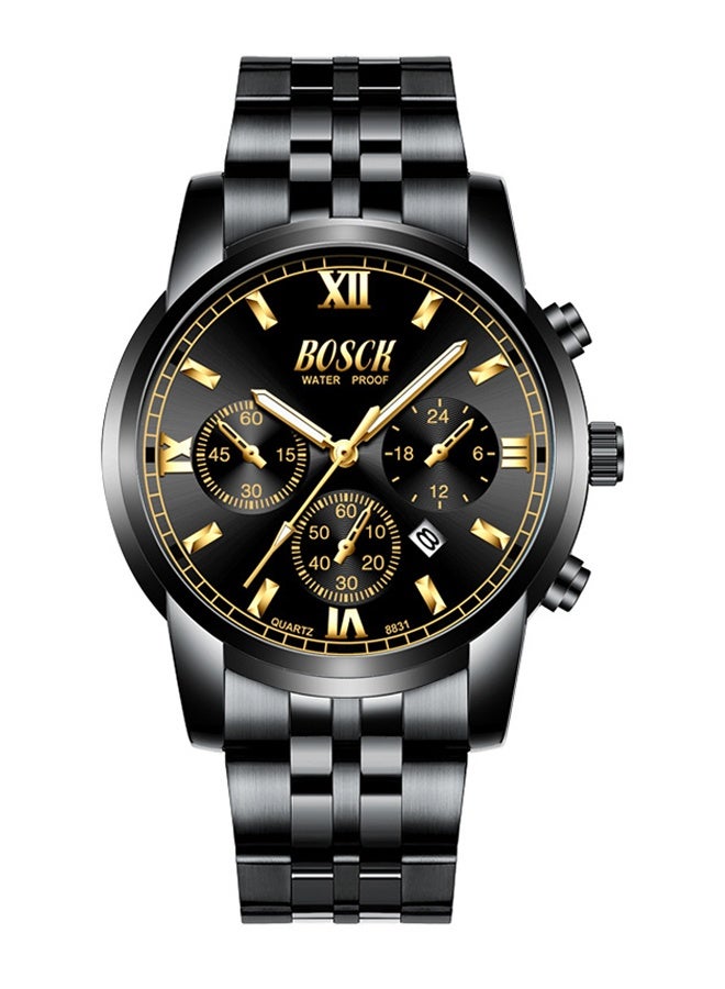 بوسك ساعات رجالية أنالوج ساعة رجالية 41 مم وجه كبير سهل القراءة ساعة عمل من الفولاذ المقاوم للصدأ مضيئة كلاسيكية فاخرة مقاومة للماء حتى 30 مترًا ساعات يد رجالية - Image 3