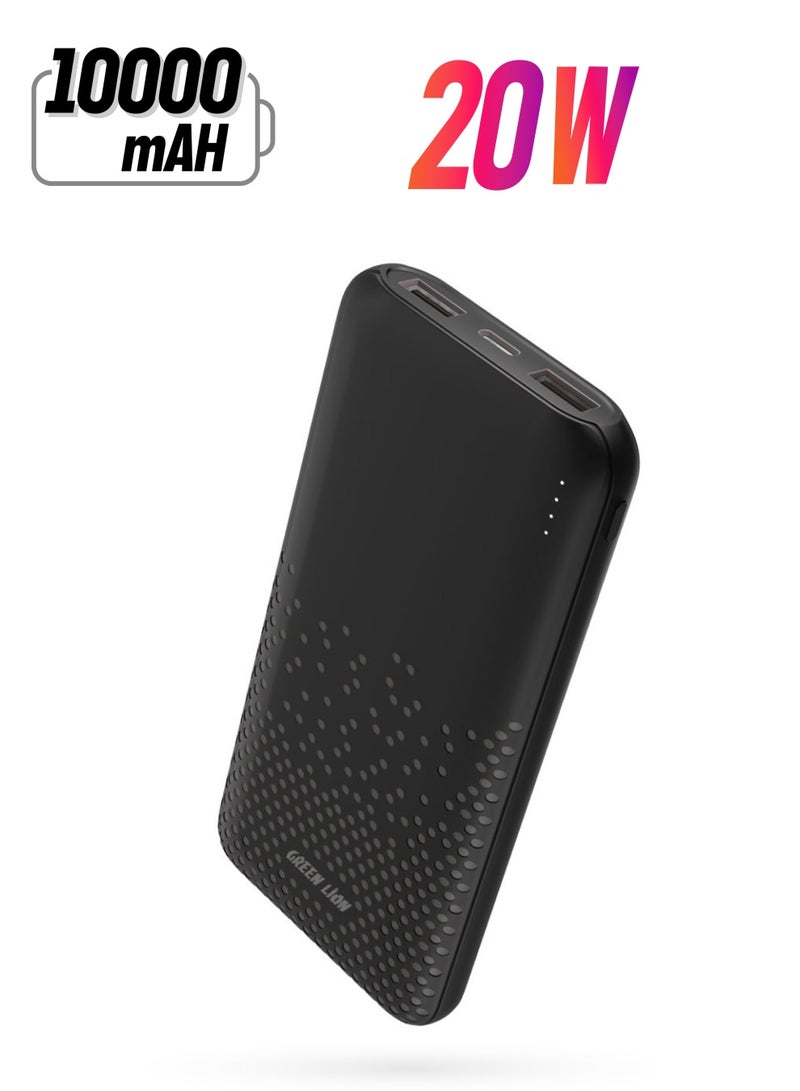 GREEN LION Rome 10000mAh Power Bank 20W PD Multiple Output Ports and Long-Life Battery / 10000 mAh PowerBank - Black - Image 1