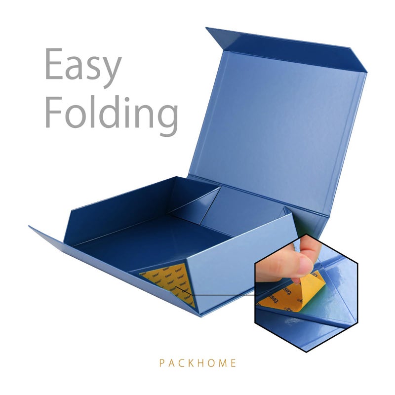 PACKHOME Large Gift Box 13.5x10x3.5 Inches, Sturdy Shirt Box with Magnetic Lid for Multiple Occasions (Glossy Blue) - Image 5