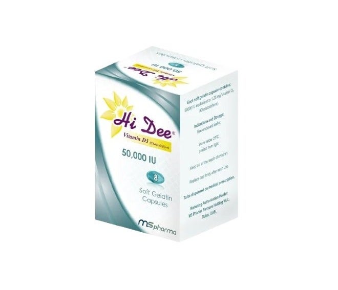 ms pharma Hi Dee Vitamin D3 50,000IU 8Capsules - Image 1