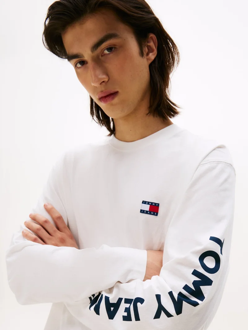 TOMMY HILFIGER Ecru Classic Long Sleeves T-Shirt for Men | Best Price UAE