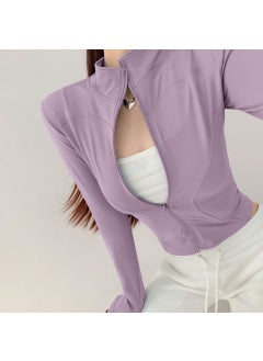 Womens Yoga Suit 2025 Spring New Style Pilates Training Sports Quick Dry Jacket Running Fitness Top All-Weather Training Outerw Begonia purple