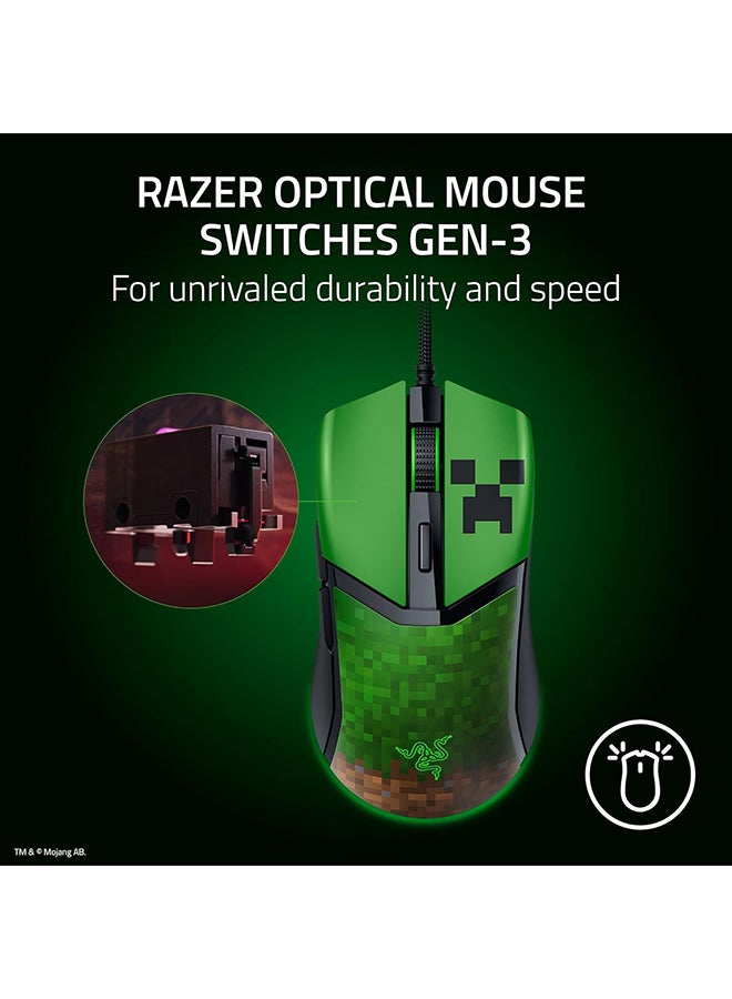 RAZER Cobra Wired Gaming Mouse: 58g Lightweight, Gen-3 Optical Switches, Chroma RGB Lighting Underglow, Precise 8500 DPI Optical Sensor, 100% PTFE Mouse Feet, Speedflex Cable - Minecraft Edition - Image 4