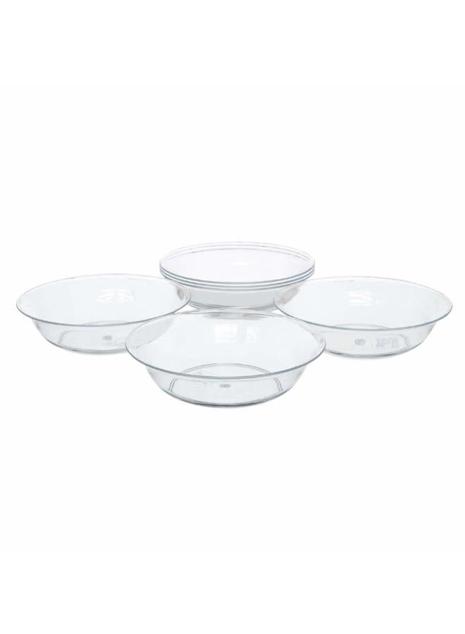 Royal Imports 8" Clear Plastic Saucer Plant Drip Tray, Low Pie Plate, Floral Flower Dish, Wedding, Party, Home and Holiday Decor, 6 Pack - Image 1