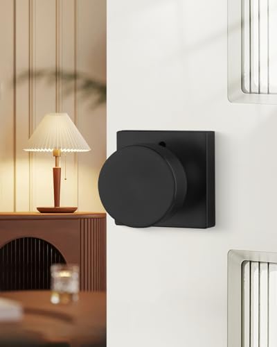 Haidms Matte Black Door Knobs Interior Privacy, Heavy Duty Square Black Interior Door Knobs for Bedroom, Zinc Alloy Privacy Door Knob Bathroom (6 Pack) - Image 2
