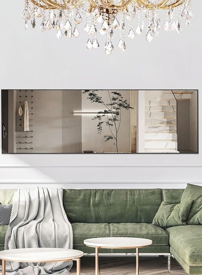 Large mirror with elegant design 155x45cm- Full length mirror with Black metal frame and back stand - Its wonderful design is suitable for living rooms, dressing rooms and bedrooms