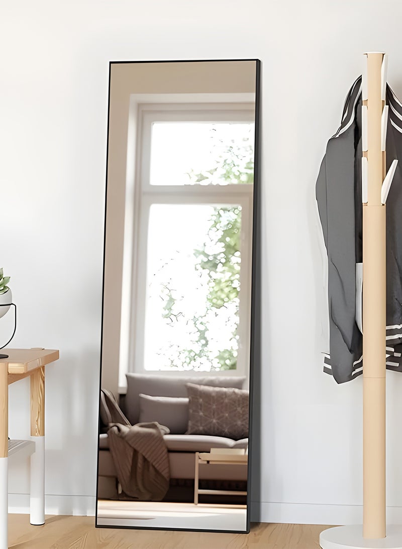 Taimi Large mirror with elegant design 155x45cm- Full length mirror with Black metal frame and back stand - Its wonderful design is suitable for living rooms, dressing rooms and bedrooms - Image 2