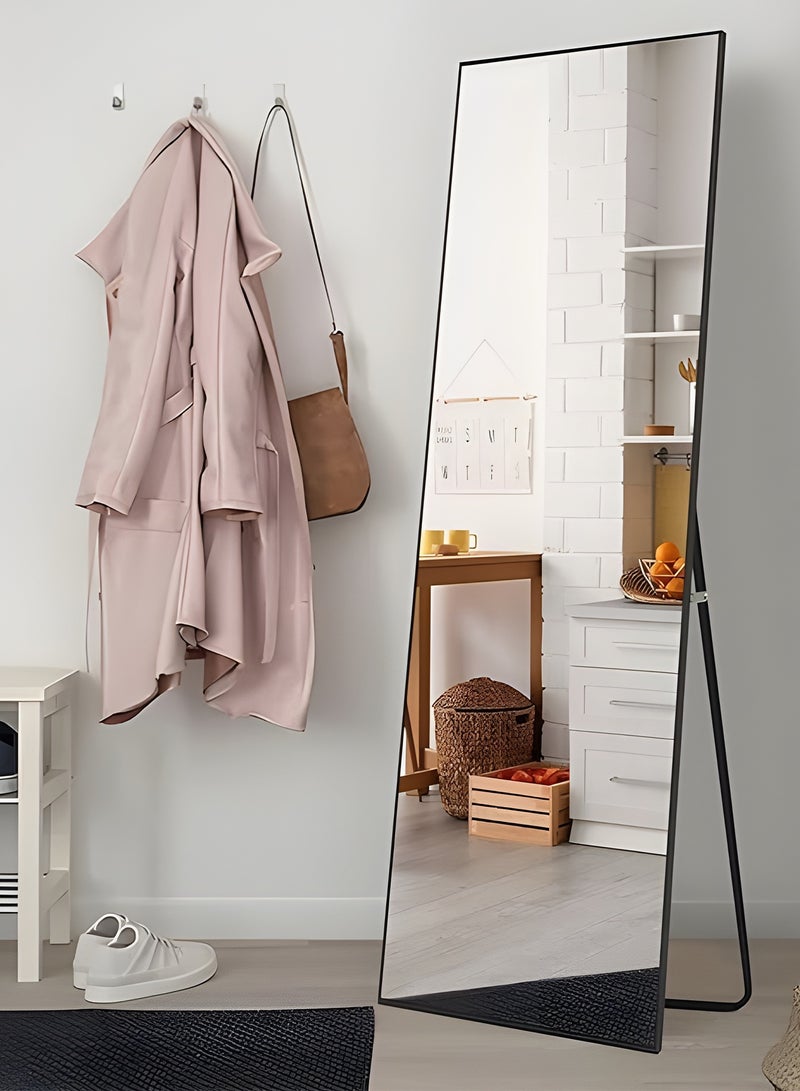 Taimi Large mirror with elegant design 155x45cm- Full length mirror with Black metal frame and back stand - Its wonderful design is suitable for living rooms, dressing rooms and bedrooms - Image 5