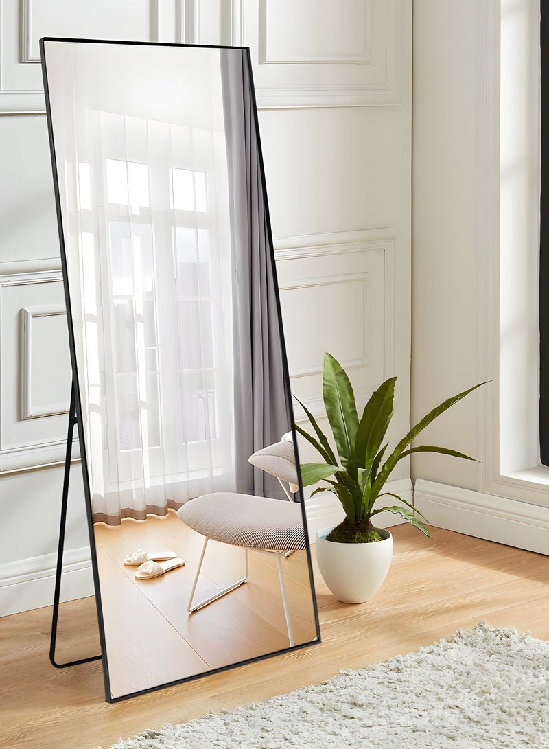 Taimi Large mirror with elegant design 155x45cm- Full length mirror with Black metal frame and back stand - Its wonderful design is suitable for living rooms, dressing rooms and bedrooms - Image 3