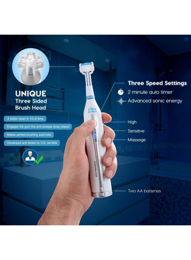 Triple Bristle Riple Bristle Go ; Threesided Sonic Toothbrush ; Soft Nylon Bristles ; Great For Autistic & Special Needs ; Adults And Kids Travel Toothbrush  - Image 4