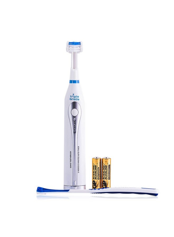 Triple Bristle Riple Bristle Go ; Threesided Sonic Toothbrush ; Soft Nylon Bristles ; Great For Autistic & Special Needs ; Adults And Kids Travel Toothbrush  - Image 2