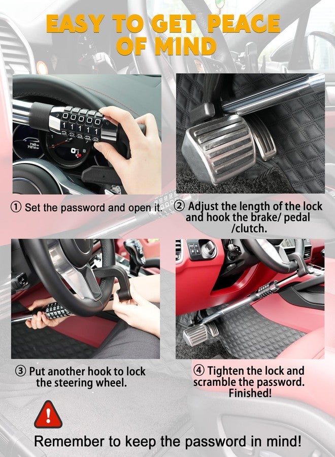 Tevlaphee Password Steering Wheel Brake Lock - Image 5