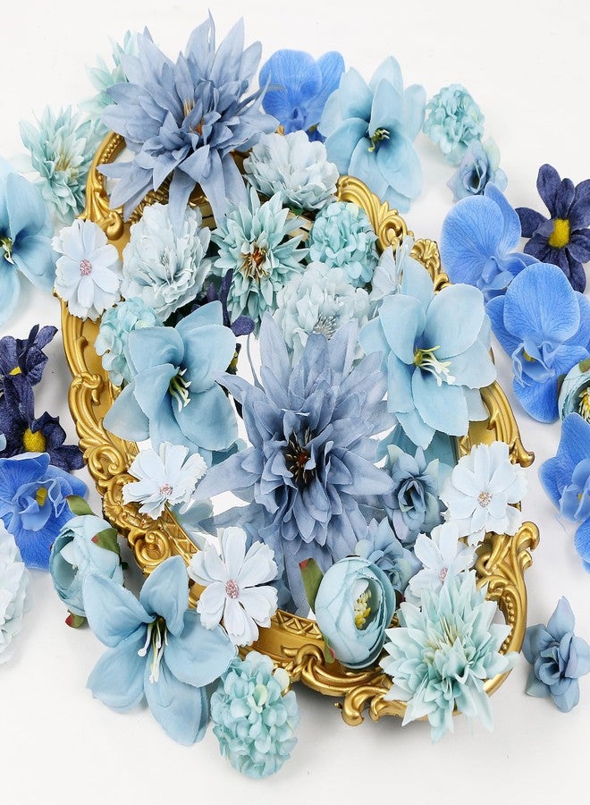 LACGO 48 PCS Fake Flower Heads - Blue - Image 4