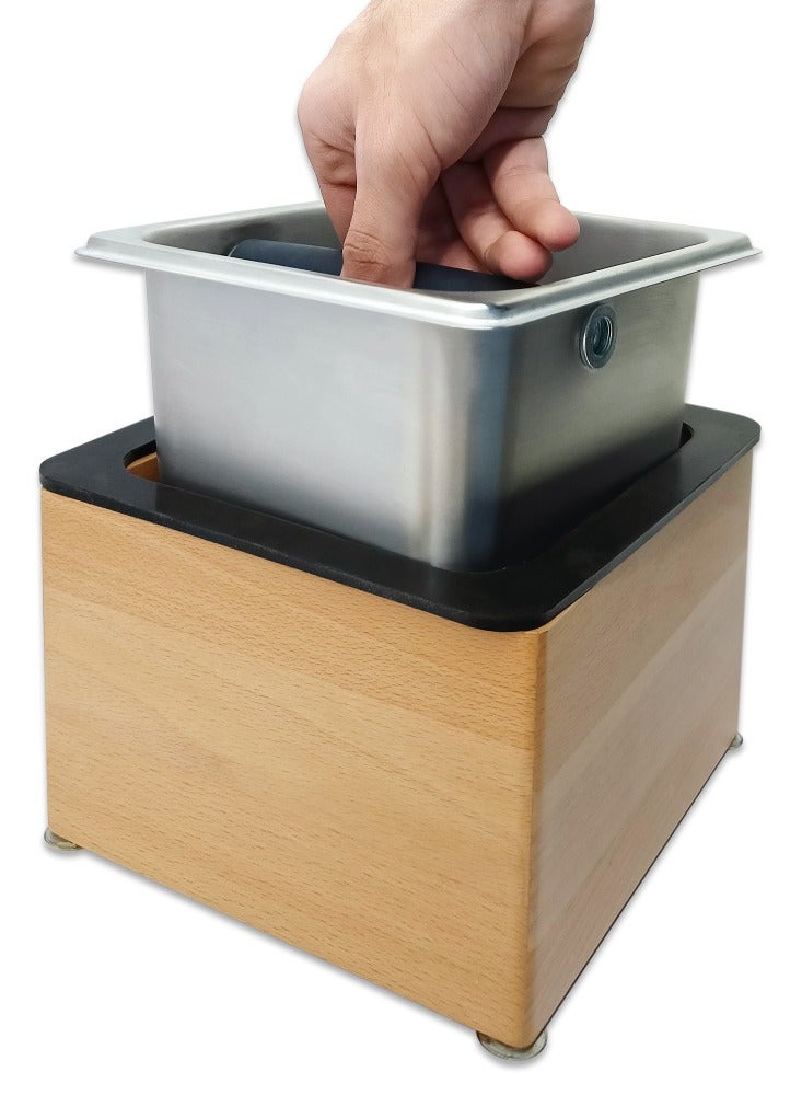 Krome Dispense Wooden Counter Top Knock Box with Removable Bar, Made In India  - Image 3