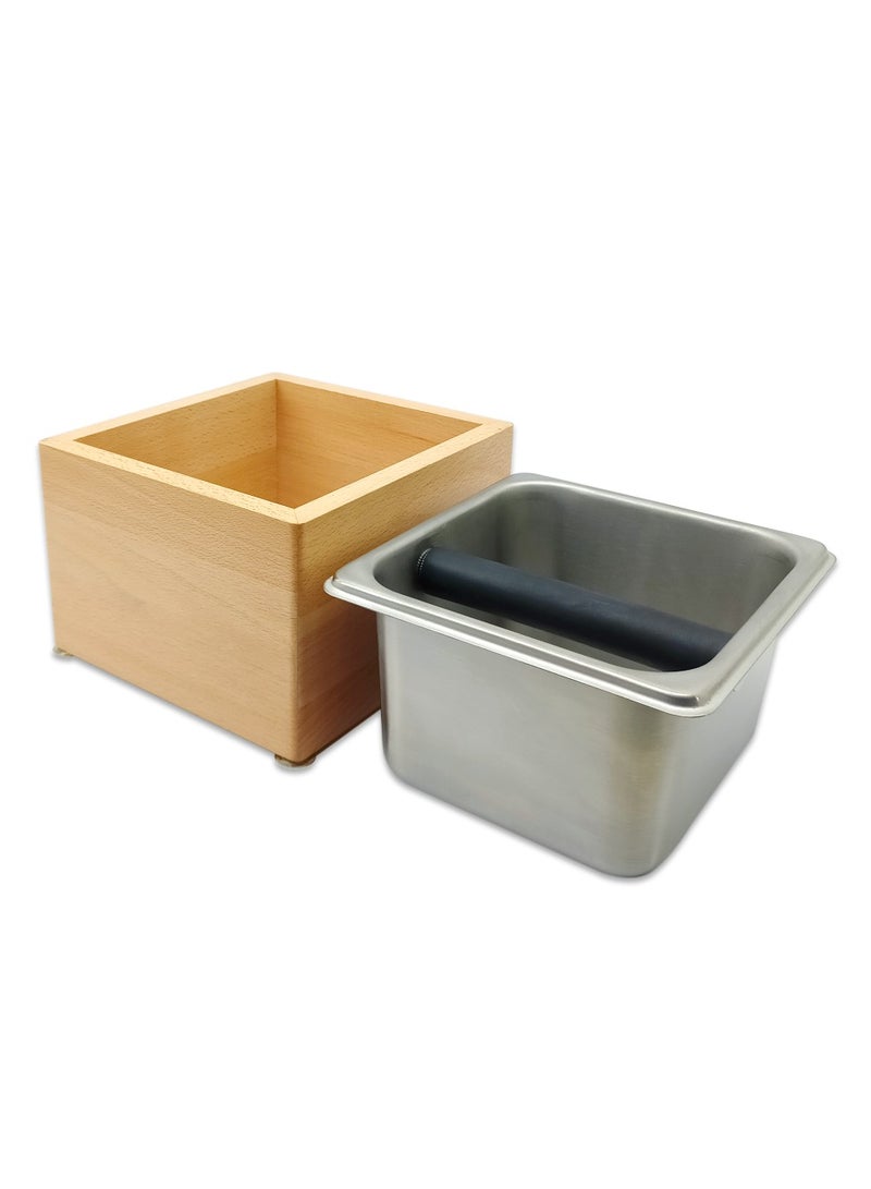 Krome Dispense Wooden Counter Top Knock Box with Removable Bar, Made In India  - Image 4