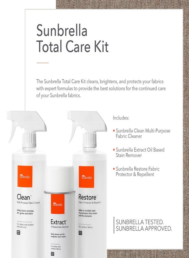 Sunbrella Total Care Kit | Clean, Protect & Restore Fabric & Upholstery | Fabric Cleaner, Stain Remover, and Protector Bundle | 16 fl oz / 5 fl oz - Image 2
