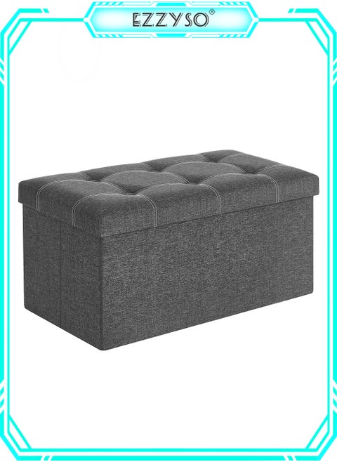 30 Inch Folding Storage Ottoman With Storage Bench Large Storage Ottoman Bench Storage Chest Foot Rest Stool Bedroom Bench With Storage Folding Storage Stool Storage Box