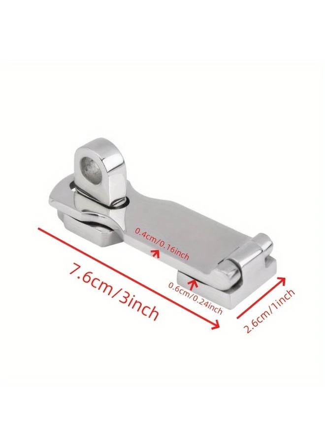 76mm 316 Stainless Steel Boat Swivel Eye Locking Hasp Latch Hardware - Image 3