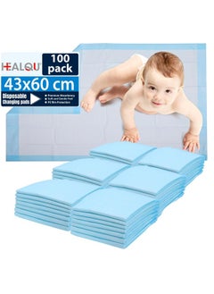 HEALQU Healqu 100 Pack,Disposable Baby Changing Pad Liners - 17x24 Inches Super Soft, Absorbent and Waterproof - Mess-Free Baby Diaper Changes on Every Surface  - Image 1