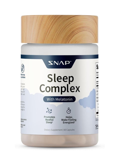 Sleep Complex with Melatonin, Promotes Restful Sleep , Helps Wake Feeling Energized, Support Improved Sleep, Dietary Supplement - 60 Capsules
