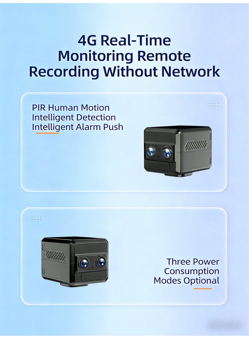 4G Security battery camera 2.8-12mm LEN 6X Zoom Surveillance 3MP Pixels 4K resolution 4000MAH Dual-lens dual-view monitor home smart night vision baby camera PIR motion detection alarm push 4G sim card Two Way Talk cam max 256GB microSD card Support - Image 3