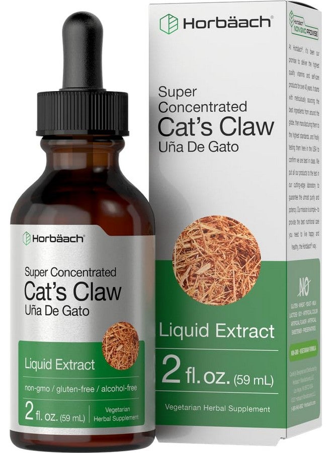 Horbäach Cats Claw Herb Extract Tincture | 2 Fl Oz | Alcohol Free | Vegetarian, Non-GMO, Gluten Free Liquid