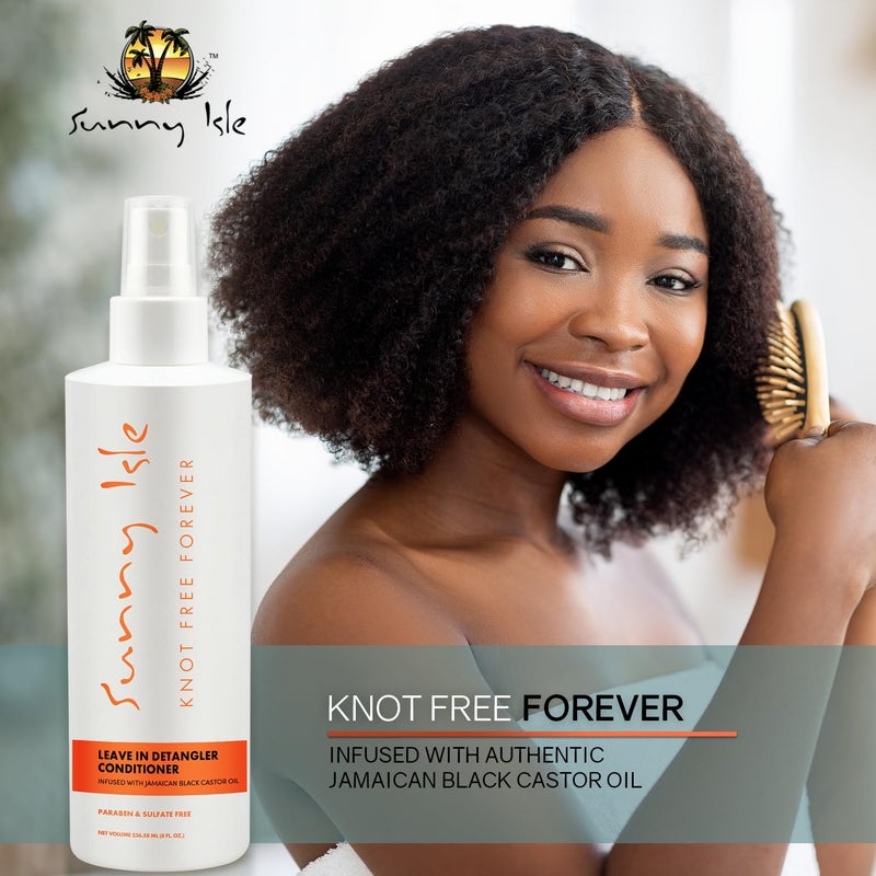 Sunny Isle Jamaican Black Castor Oil Knot Free Forever Leave-In Detangler & Conditioner 8oz (Pack of 2) | Moisturizes & Stimulates Hair Growth | Eliminates Frizz | Men & Women - Image 2