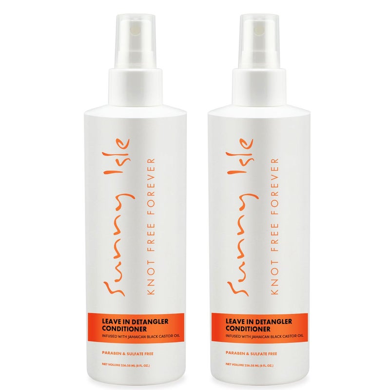 Sunny Isle Jamaican Black Castor Oil Knot Free Forever Leave-In Detangler & Conditioner 8oz (Pack of 2) | Moisturizes & Stimulates Hair Growth | Eliminates Frizz | Men & Women - Image 1