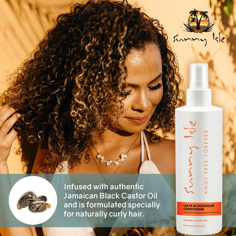 Sunny Isle Jamaican Black Castor Oil Knot Free Forever Leave-In Detangler & Conditioner 8oz (Pack of 2) | Moisturizes & Stimulates Hair Growth | Eliminates Frizz | Men & Women - Image 5
