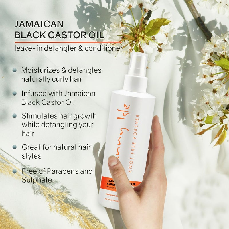 Sunny Isle Jamaican Black Castor Oil Knot Free Forever Leave-In Detangler & Conditioner 8oz (Pack of 2) | Moisturizes & Stimulates Hair Growth | Eliminates Frizz | Men & Women - Image 4
