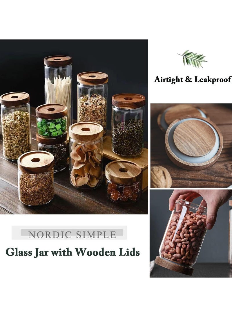 AUTOYSUR Airtight Glass Storage Jar with Acacia Wood Air-tight Lid,3 Pack Borosilicate Glass Kitchen Canisters，Glass Canister for Kitchen, Pantry Organization, Ideal for Coffee, Nuts, Cookie (1000ml)  - Image 5