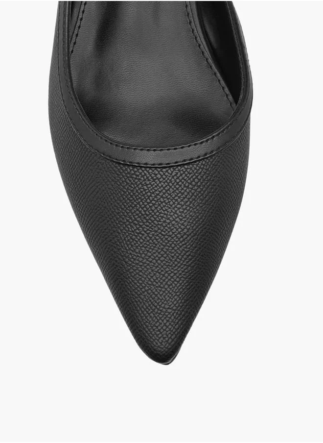 سيليست Women's Monogram Print Shoes with Buckle Closure and Kitten Heels