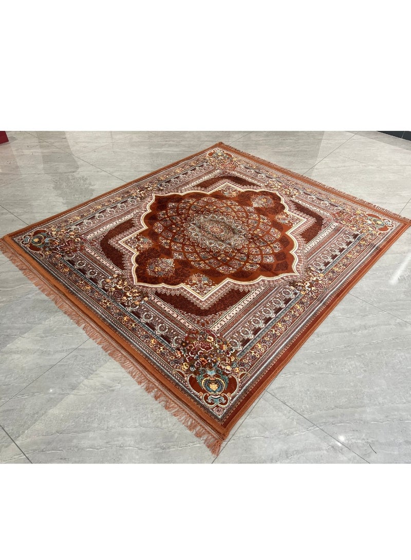 ستارجولد سجادة فاخرة محمولة، نسيج بوليستر فاخر عالي الجودة، قابلة للطي، سجاد بتصميم زهور، للاستخدام اليومي والسفر 180 × 200 سم