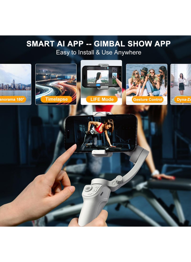 TOKQI - Gimbal Stabilizer for Smartphones, 3-axis Phone Gimbal for Android & iPhone, Phone Stabilizer for Video Recording with Face/Object Tracking - Image 1