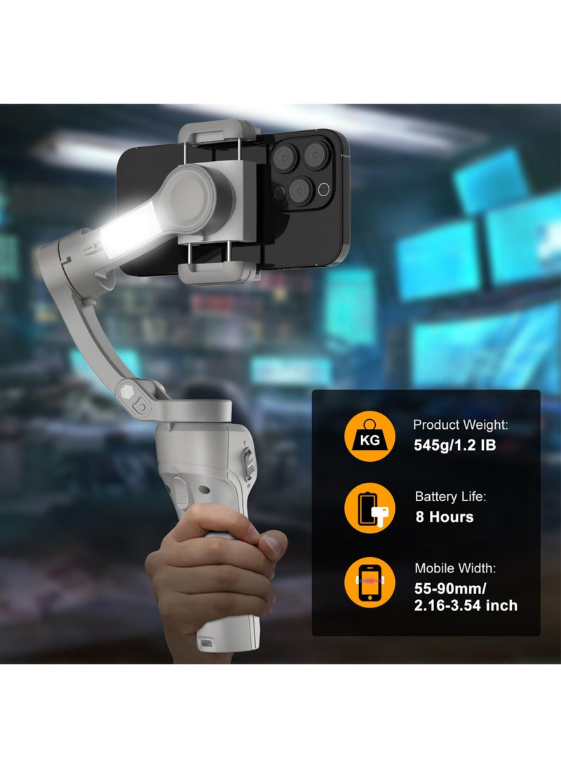 TOKQI - Gimbal Stabilizer for Smartphones, 3-axis Phone Gimbal for Android & iPhone, Phone Stabilizer for Video Recording with Face/Object Tracking - Image 1