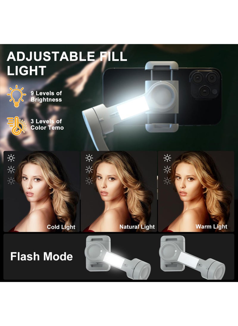 Gimbal Stabilizer for Smartphones, 3-axis Phone Gimbal for Android & iPhone, Phone Stabilizer for Video Recording with Face/Object Tracking