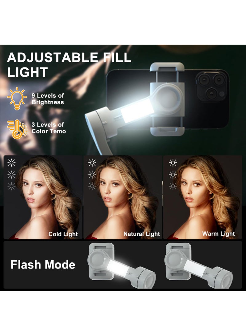 توكوي مثبت جيمبال للهواتف الذكية، مثبت ثلاثي المحاور للهواتف التي تعمل بنظامي أندرويد وآيفون، مثبت هاتف لتسجيل الفيديو مع تتبع الوجه/الأشياء - Image 5