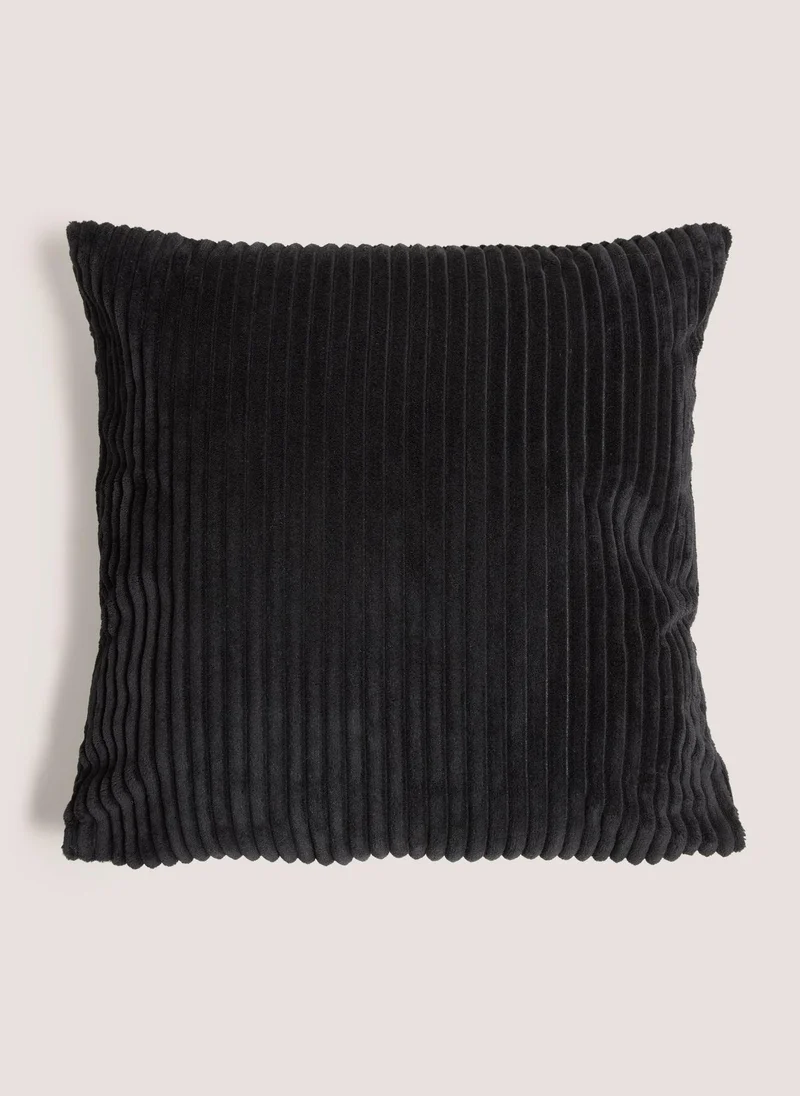 Matalan Black Ribbed Cushion Cover
