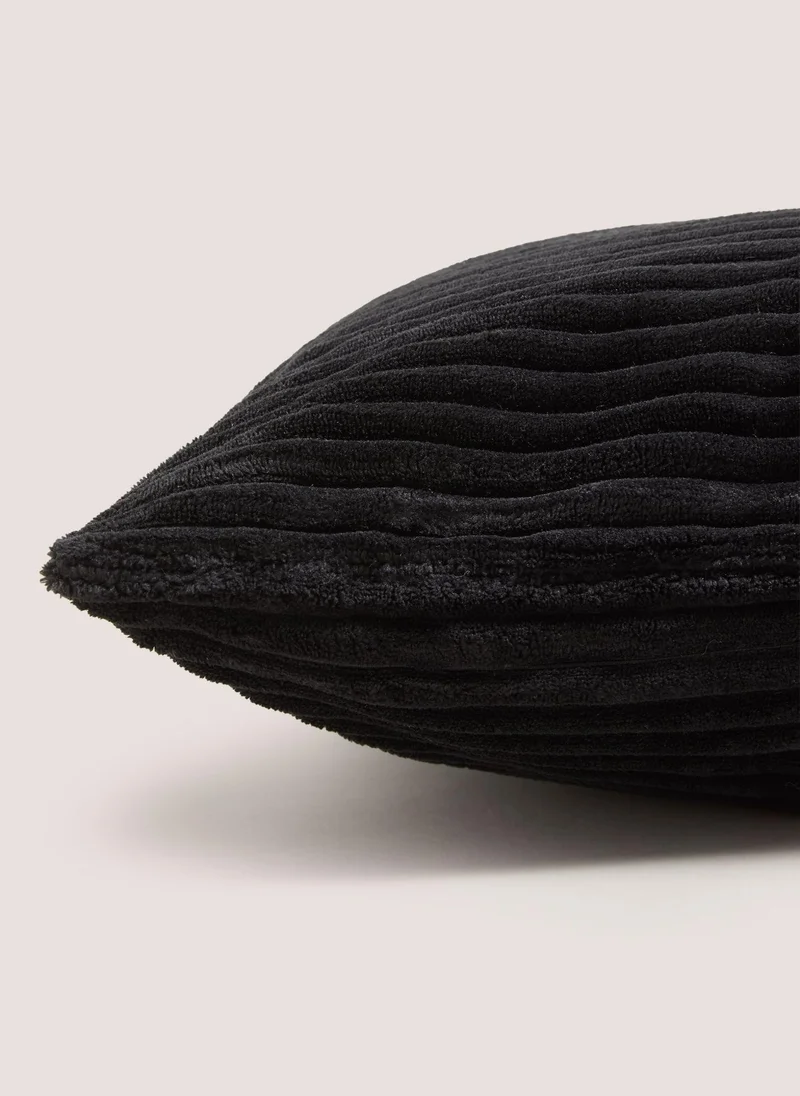 Matalan Black Ribbed Cushion Cover