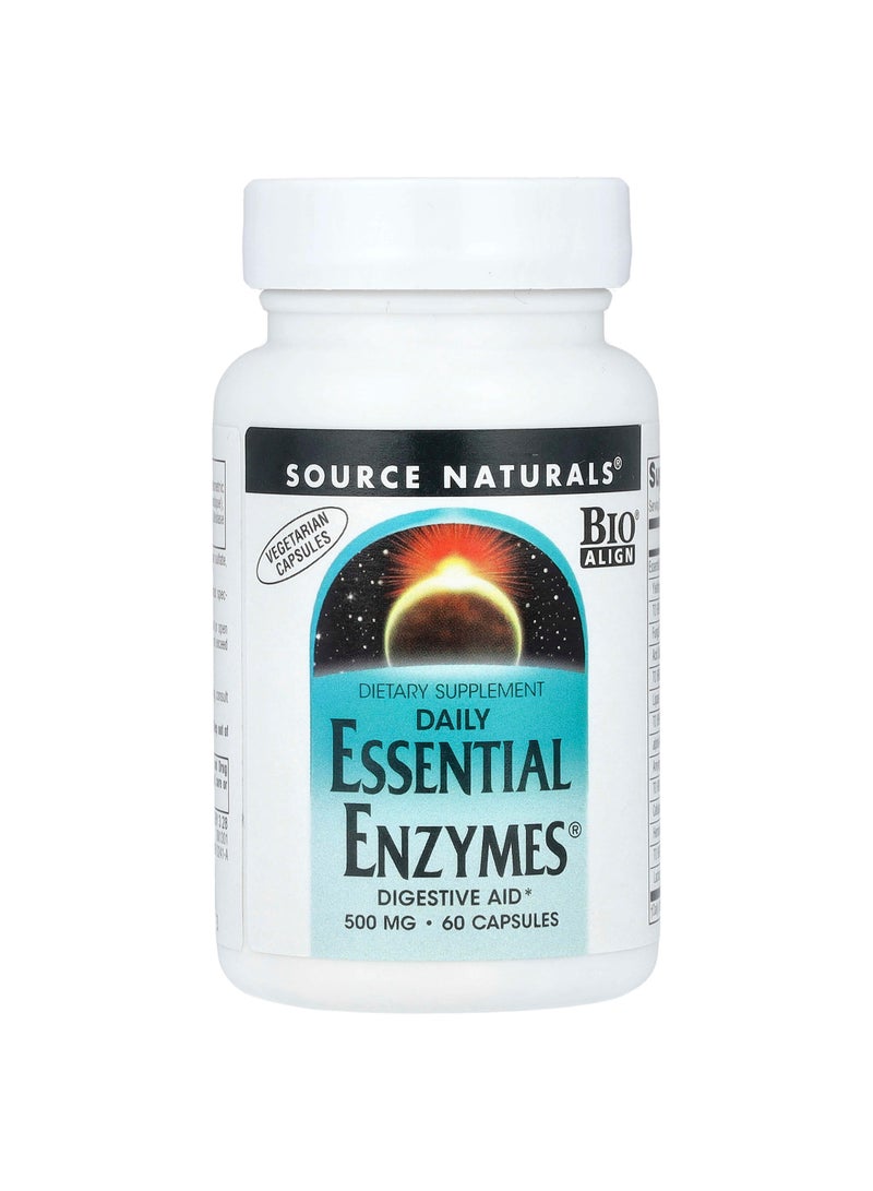 Source Naturals Daily Essential Enzymes®, 500 mg, 60 Vegetarian Capsules