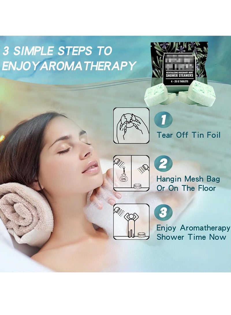 SYOSI Swear Shower Steamers Set Aromatherapy SPA Kit with Eucalyptus, Rosemary Mint Shower Bombs for Men and Women Self Care and Relaxation Birthday Gifts for Women and Mom Eucalyptus Rosemary - Image 2
