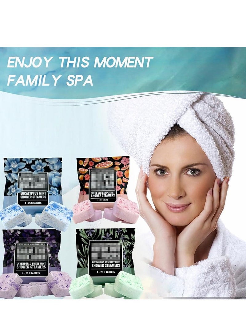 SYOSI Swear Shower Steamers Set Aromatherapy SPA Kit with Eucalyptus, Rosemary Mint Shower Bombs for Men and Women Self Care and Relaxation Birthday Gifts for Women and Mom Eucalyptus Rosemary - Image 4