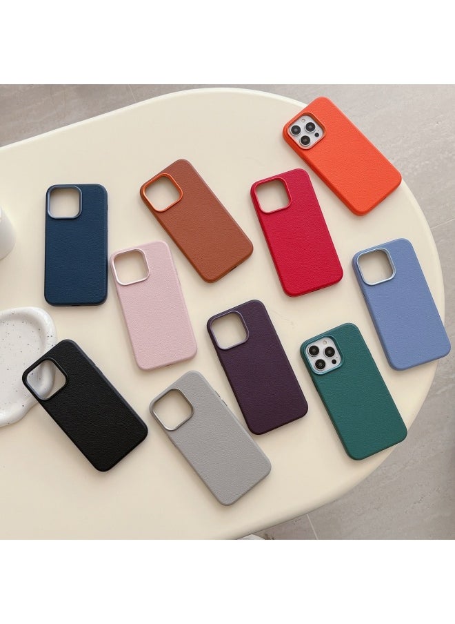 Generic - Niche Ins Premium Retro Leather IPhone14pro Max Apple 15 Mobile Phone Case 13 Magnetic Shell-color:XYM Love Horsehide Gray-Applicable Models:14plus (without Packaging) - Image 1