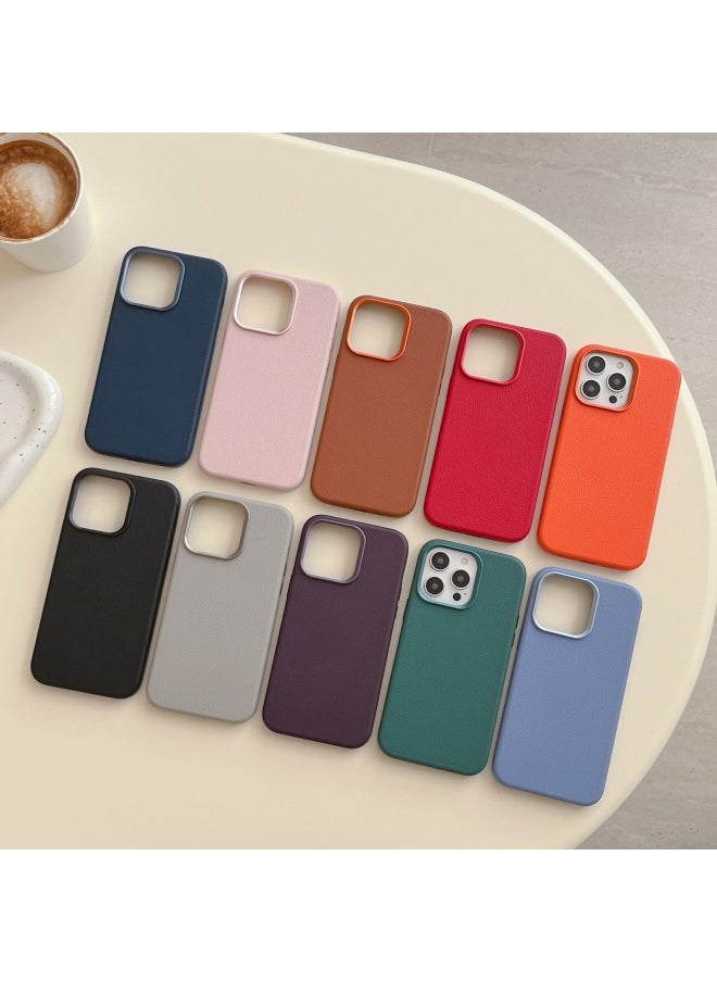 Generic - Niche Ins Premium Retro Leather IPhone14pro Max Apple 15 Mobile Phone Case 13 Magnetic Shell-color:XYM Love Horsehide Gray-Applicable Models:14plus (without Packaging) - Image 1