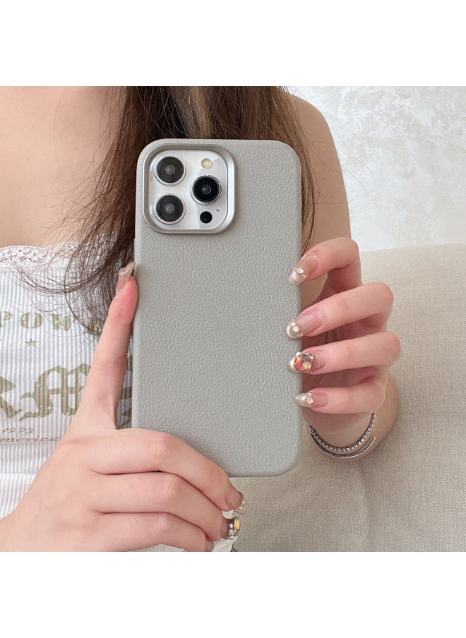 Generic - Niche Ins Premium Retro Leather IPhone14pro Max Apple 15 Mobile Phone Case 13 Magnetic Shell-color:XYM Love Horsehide Gray-Applicable Models:14plus (without Packaging) - Image 1