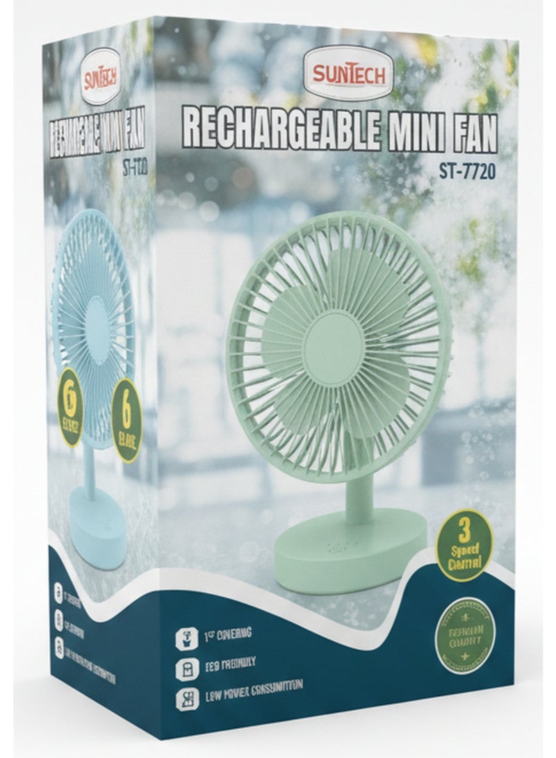 صن تك مروحة صغيرة قابلة لإعادة الشحن بألوان متنوعة - Image 1