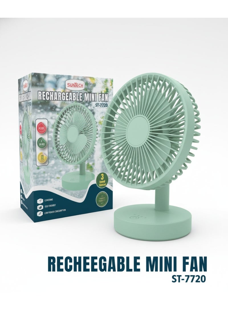 صن تك مروحة صغيرة قابلة لإعادة الشحن بألوان متنوعة - Image 4