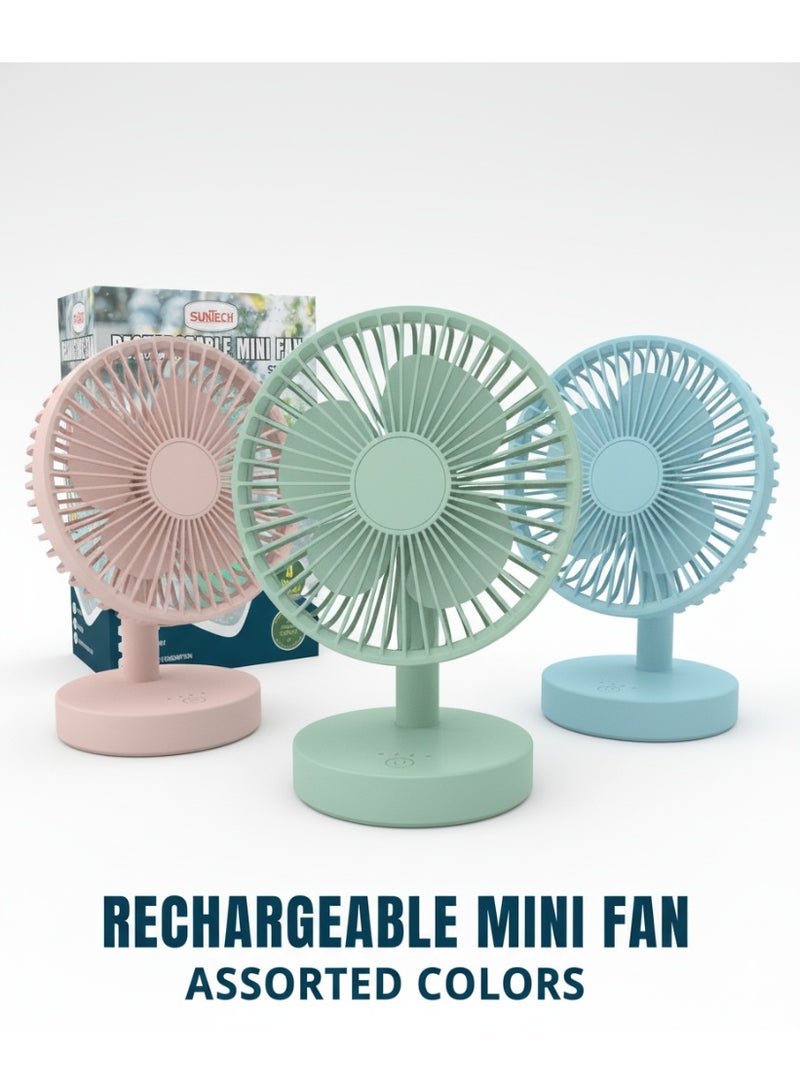 صن تك مروحة صغيرة قابلة لإعادة الشحن بألوان متنوعة - Image 3