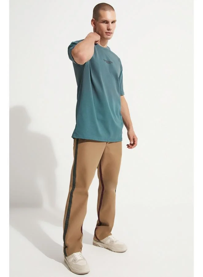JUNE June Men Oversize Printed Crew Neck Tshirt Green