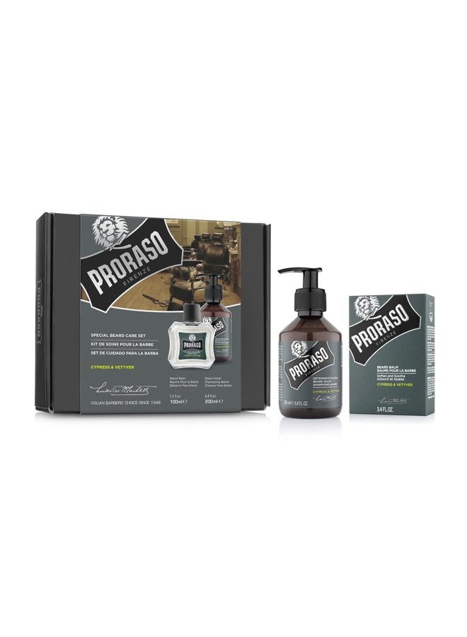 proraso Beard Care Duo Kit for New or Short Beards with Beard Balm and Beard Wash, Cypress & Vetyver  - Image 1